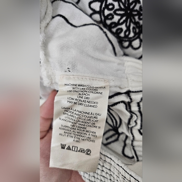 Free People Set Lotus In White Black Combo Size  L Large Cotton $168 NWT - Picture 14 of 15